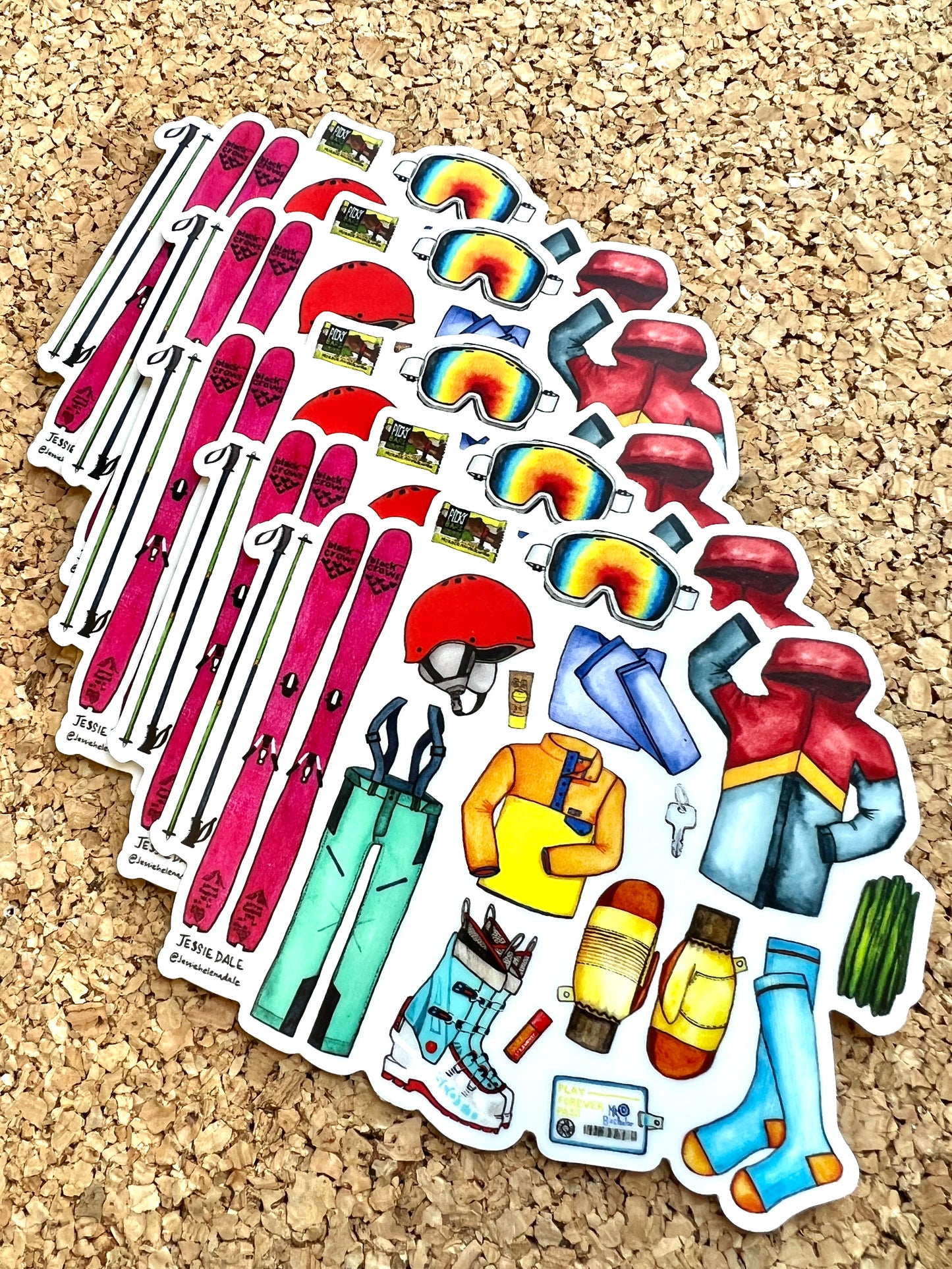 BULK PACK- 50 Ski Checklist Stickers