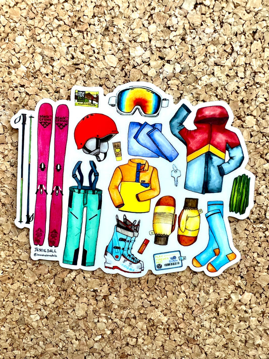 BULK PACK- 50 Ski Checklist Stickers